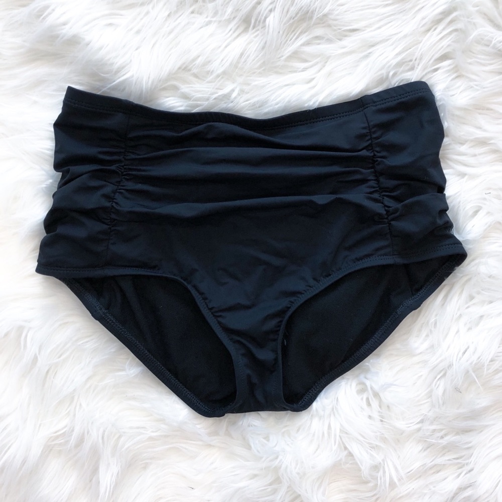 Guess High Waisted Ruched Bikini Bottoms